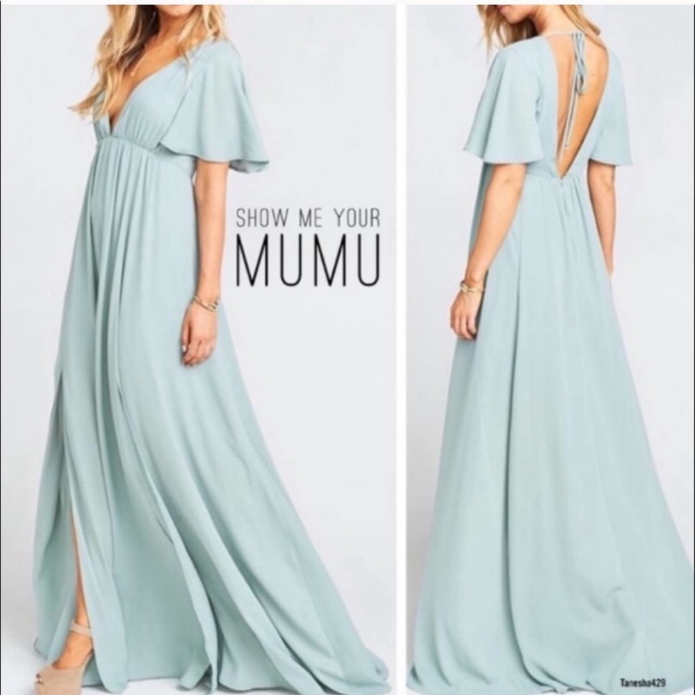 Show Me Your Mumu Faye Maxi Dress Front Slits XS